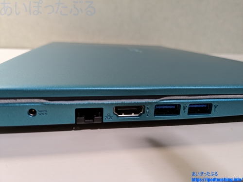 「Aspire3 A315-58-F58Y/B」側面・USBポート